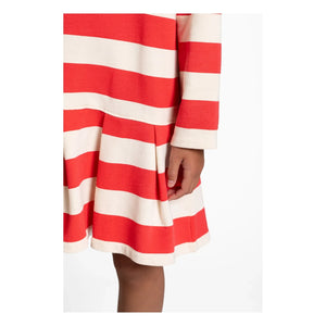 Smallable Kid - Vestido camiseta a rayas Azalea | Rojo