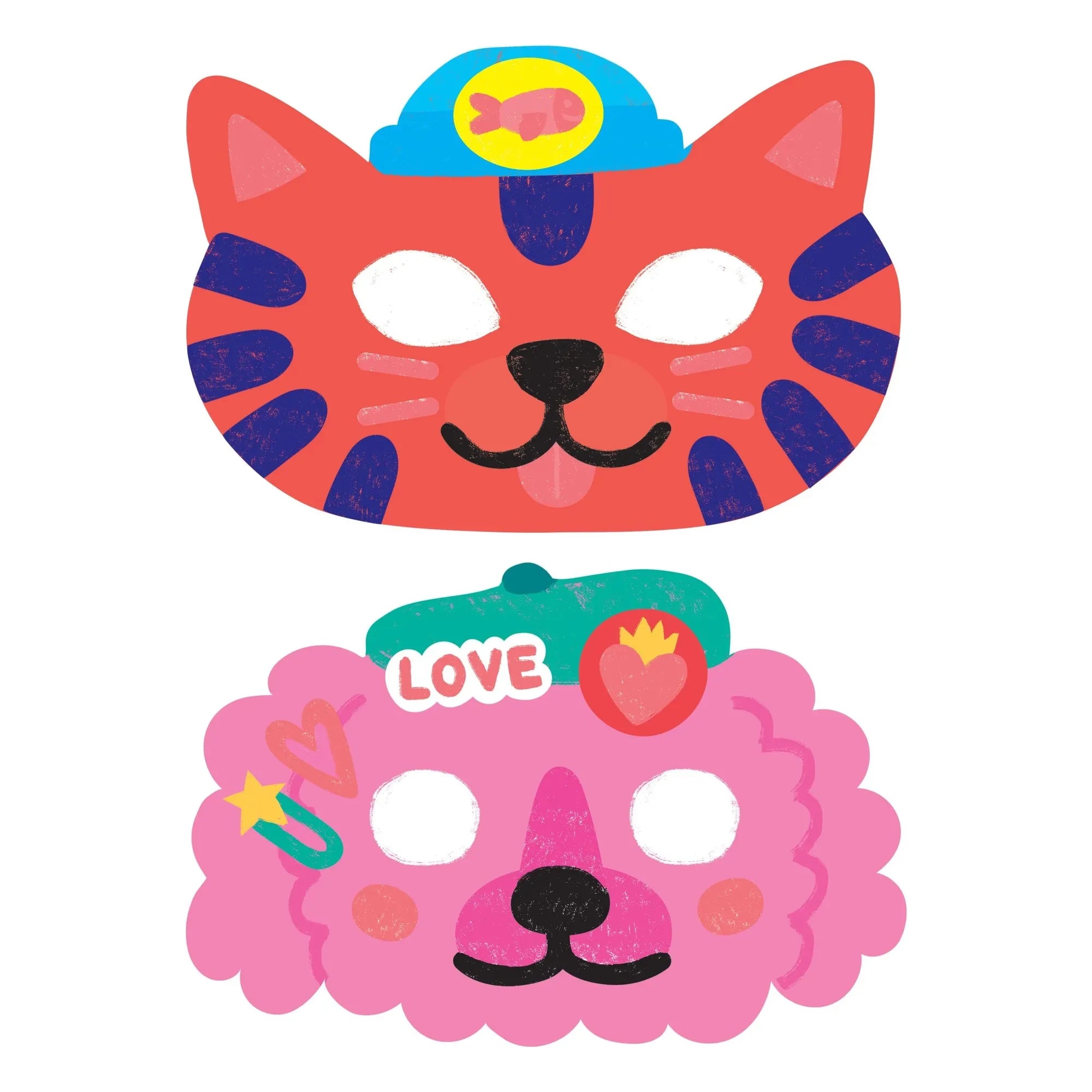 Omy x Gallimard Jeunesse - Set de decoración de 6 máscaras para colorear Ani Mask