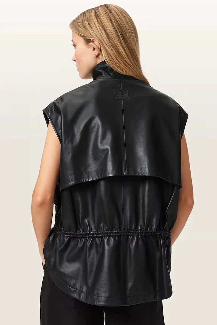 Chaleco de cuero AllSaints para mujer FLOR