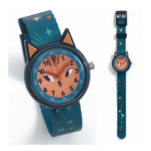 Djeco - TICLOCK - Reloj ardilla | Azul oscuro
