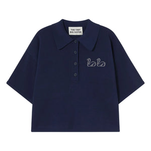 The Tiny Big Sister - Polo de cisne de algodón | Azul marino