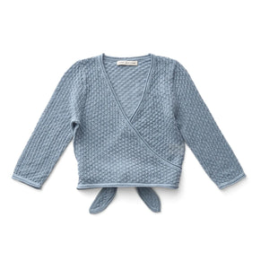 Soor Ploom - Cárdigan cruzado de algodón orgánico Ina | Azul Hielo