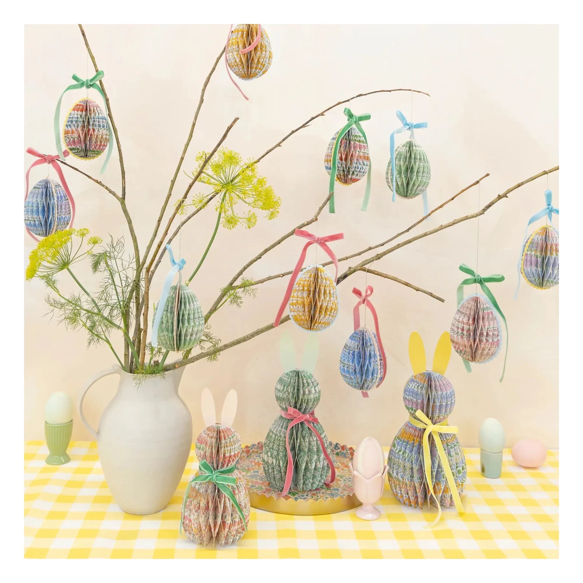 Meri Meri - Huevos decorativos colgantes - Meri Meri x Liberty - Pack de 6
