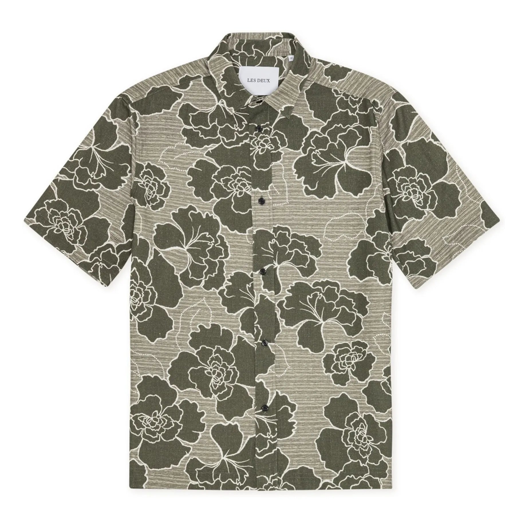 Les Deux - Camisa de manga corta de algodón Charlie Poppy | Caqui