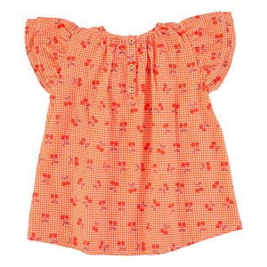 Piupiuchick - Vestido Vichy Cherry | Naranja