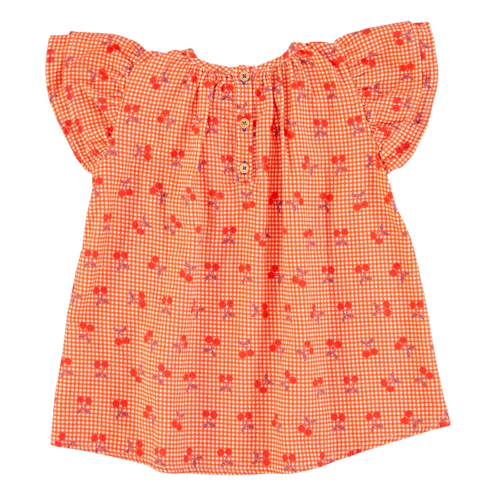 Piupiuchick - Vestido Vichy Cherry | Naranja