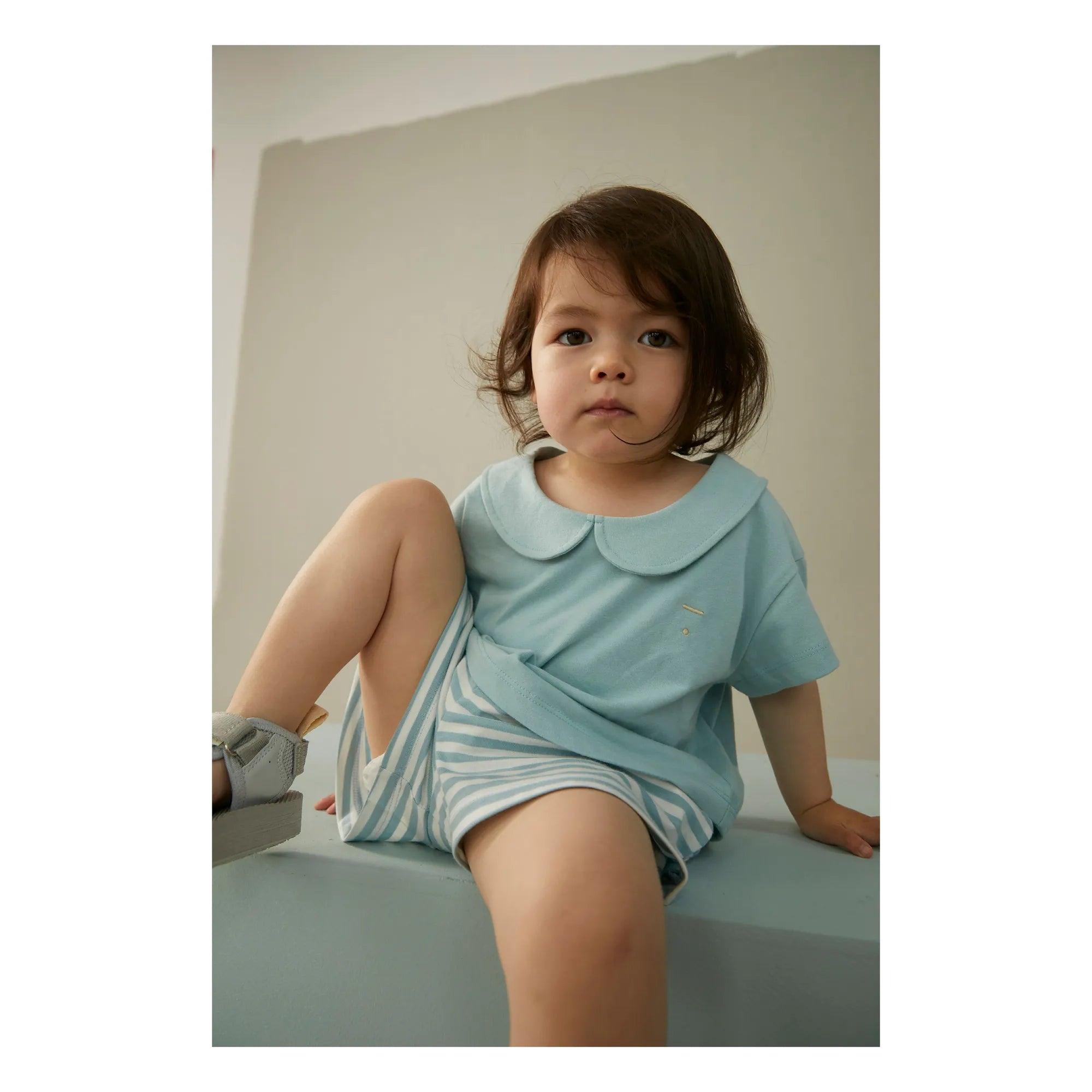 Gray Label - Camiseta con cuello Claudine Algodón orgánico | Azul claro