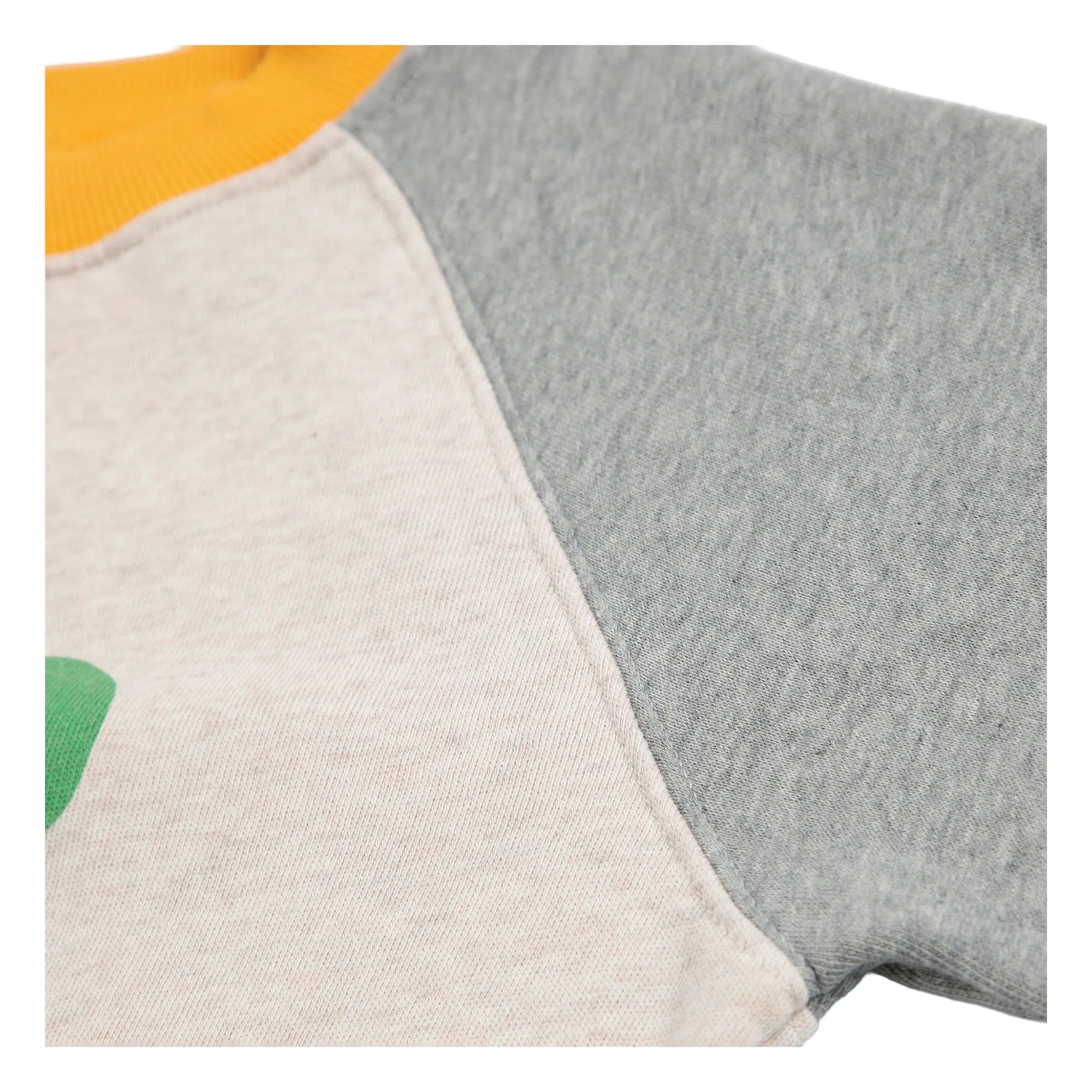 Bobo Choses - Sudadera de algodón orgánico con bloques de color y trébol | Gris topo