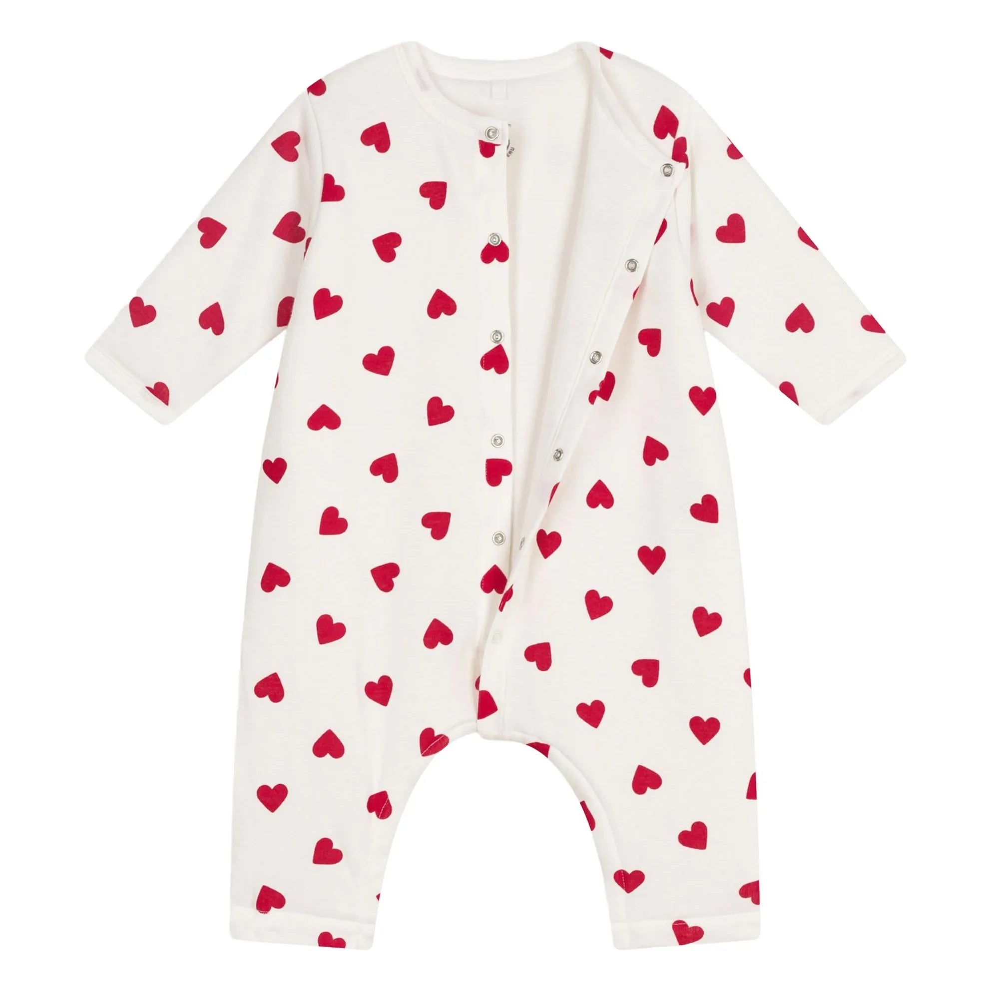 Petit Bateau - Peto de corazones acolchados de algodón | Blanco