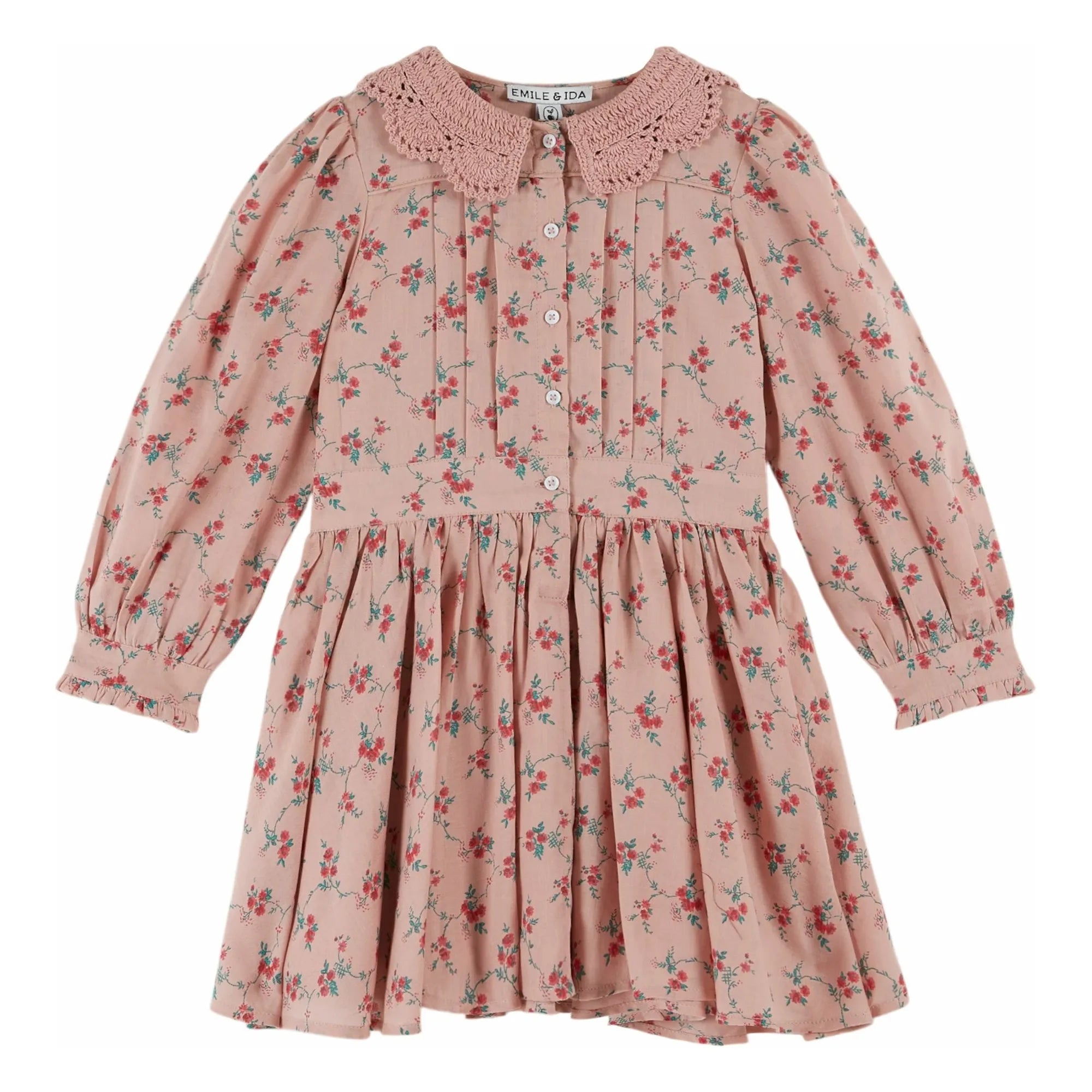 Emile et Ida - Vestido de algodón con cuello | Rosa