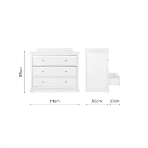CuddleCo Beaumont 2pc Set - Low Cot Bed - White-Nursery Sets-White- | Natural Baby Shower