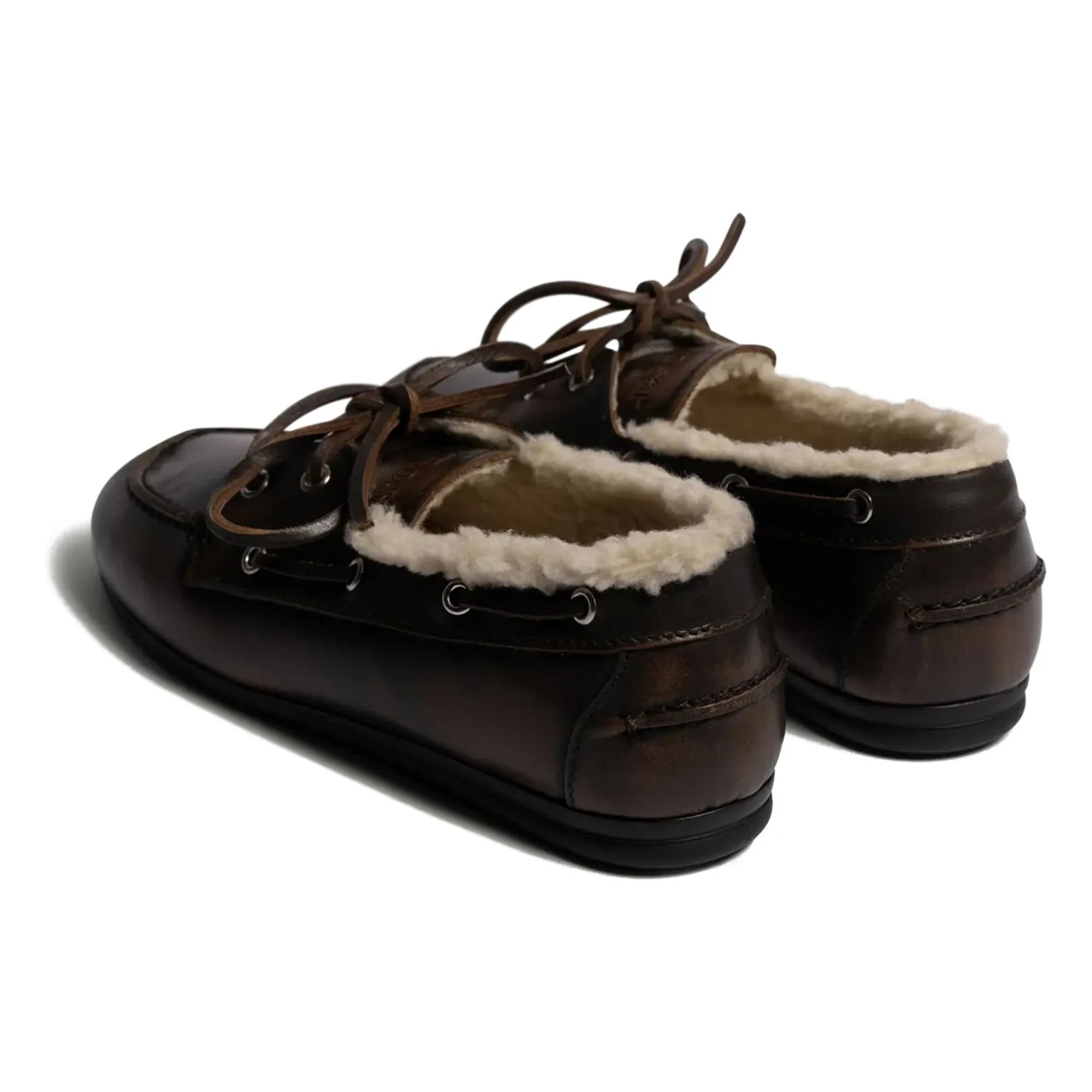 Posa - Zapatos náuticos de piel y piel | Café
