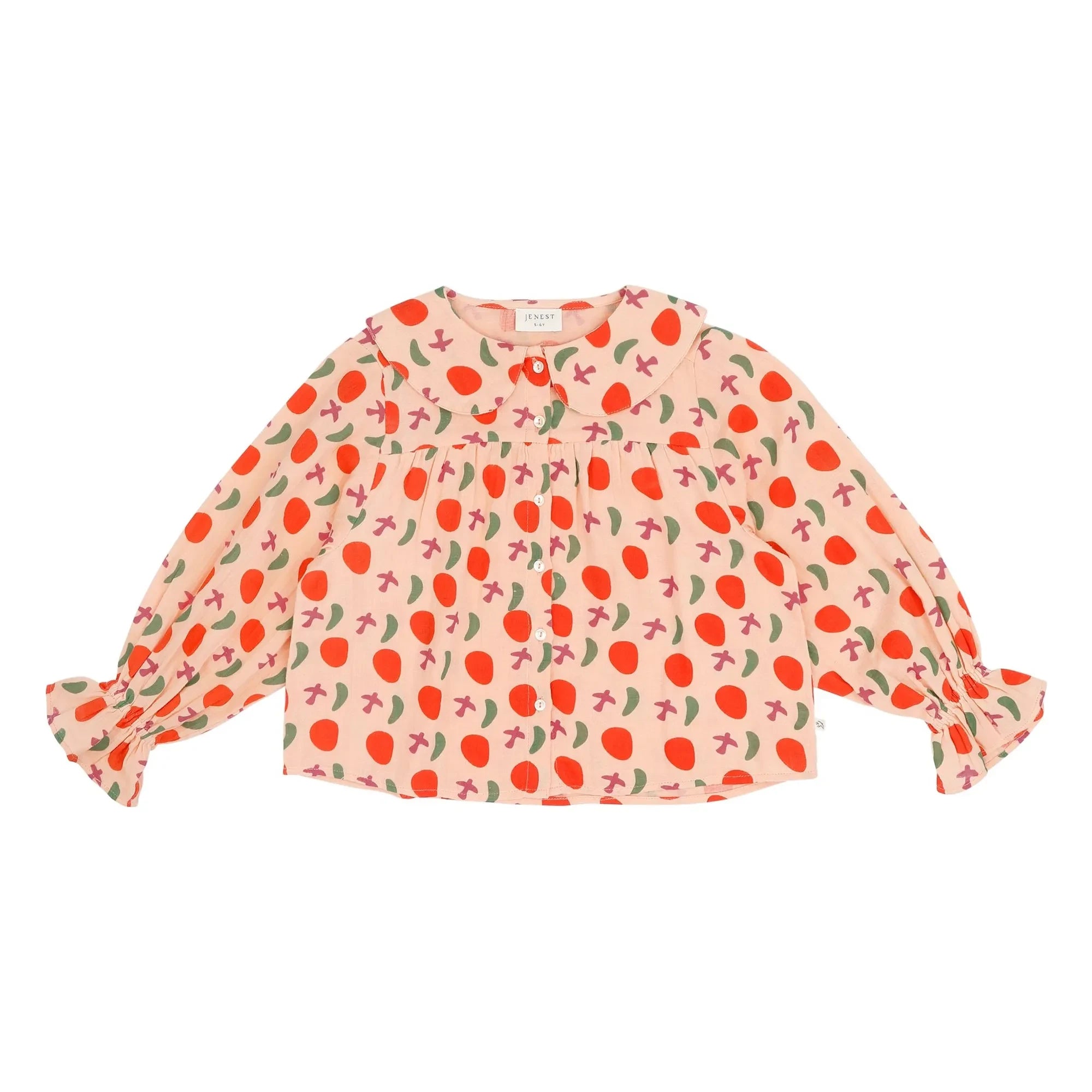 Jenest - Blusa Emmy Oiseaux de algodón orgánico | Melocotón