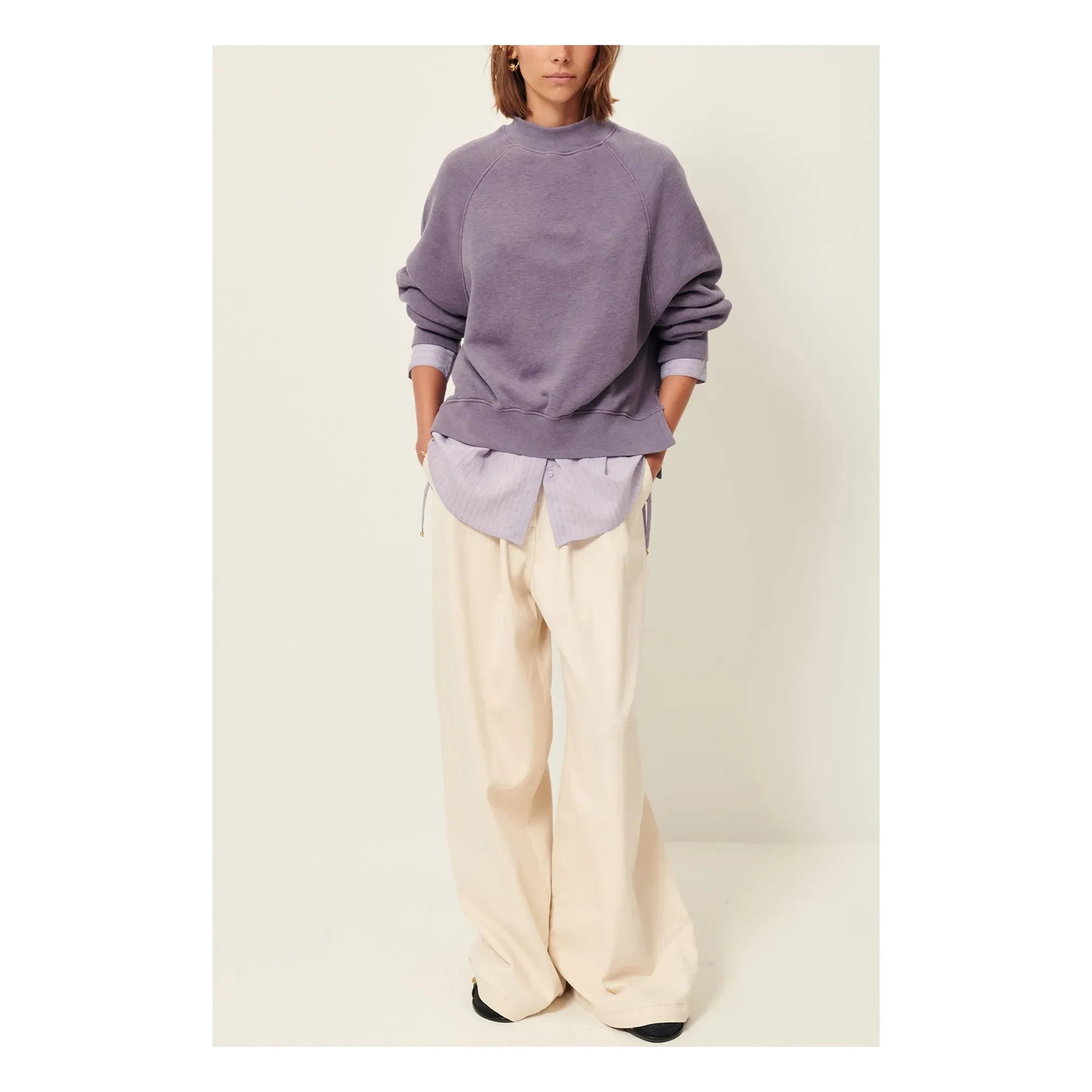 Sessùn - Sudadera de algodón modelo Oliveira | Morado