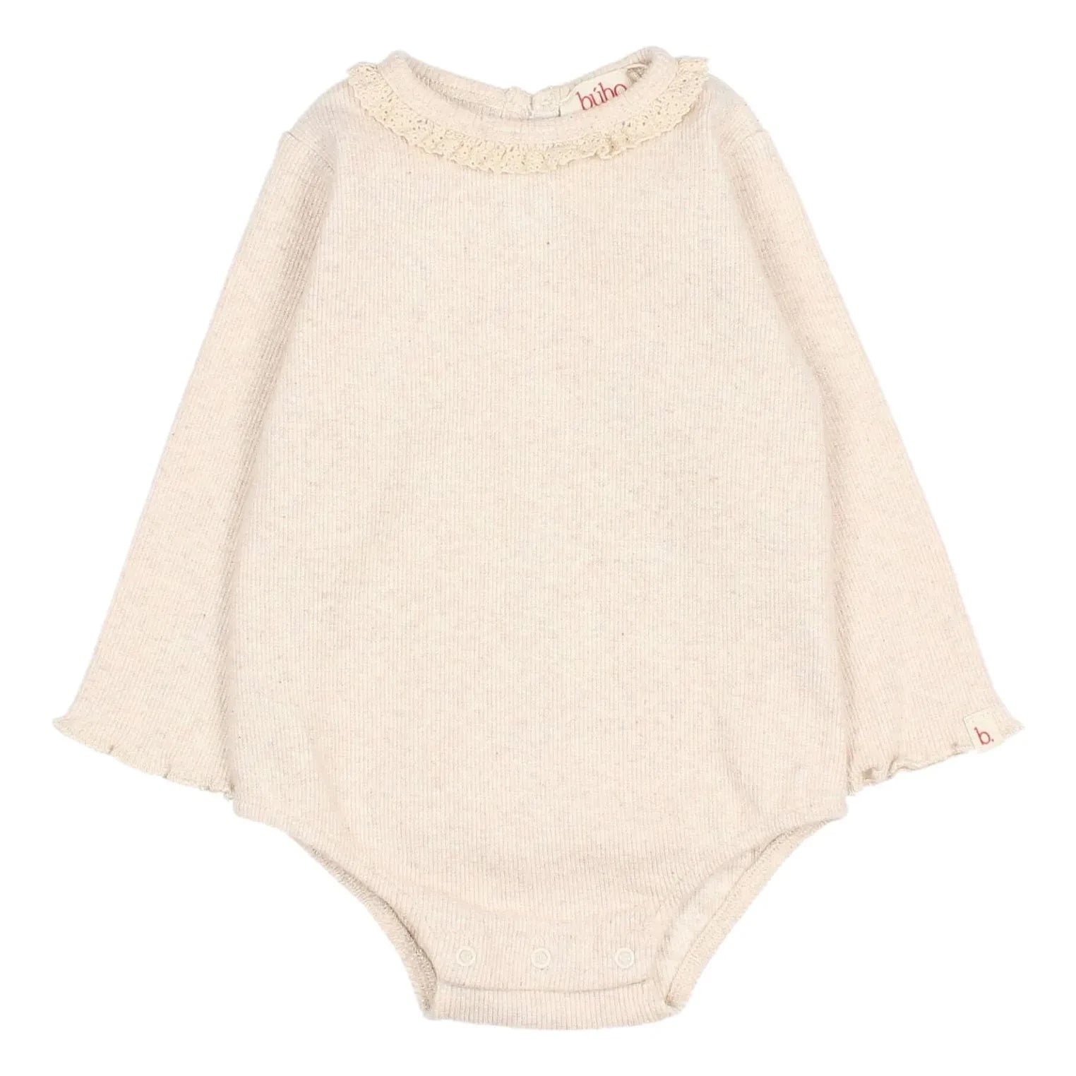 Búho - Body de Cuello Volante Fruncido | Beige
