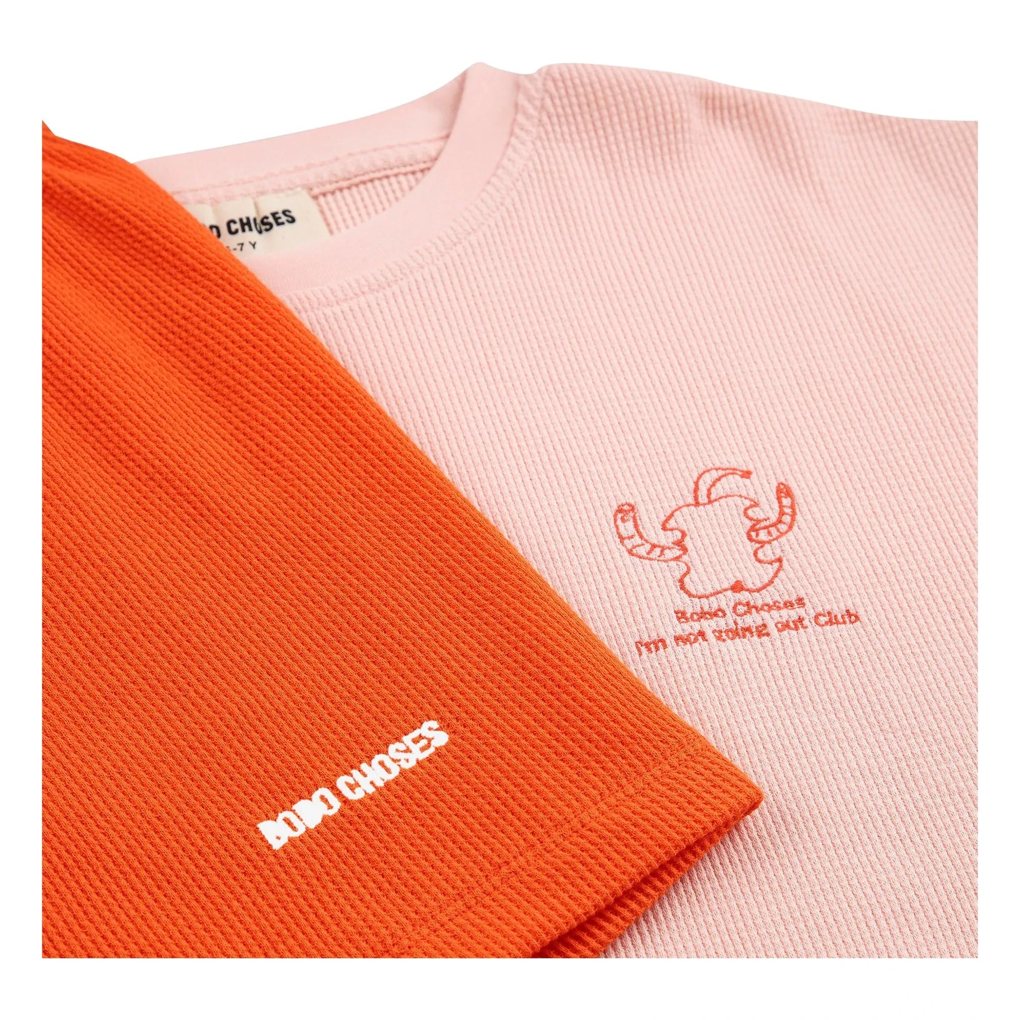 Bobo Choses - Conjunto de camiseta y pantalón corto de algodón orgánico verde | Rosa