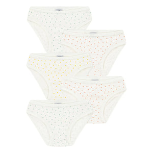 Petit Bateau - Braga Mini Corazón Pack de 5 | Crudo