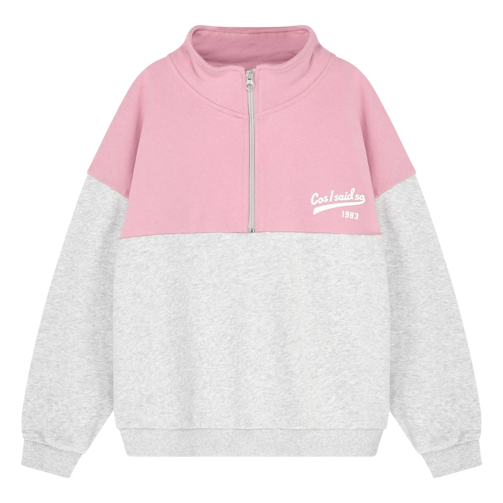 Cos I Said So - Sudadera con capucha y cremallera de algodón orgánico con logo | Rosa