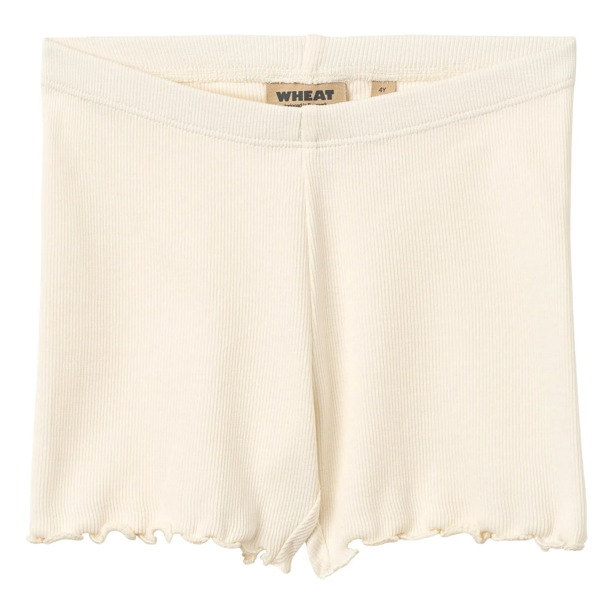 Wheat - Short de algodón orgánico acanalado fino | Crema