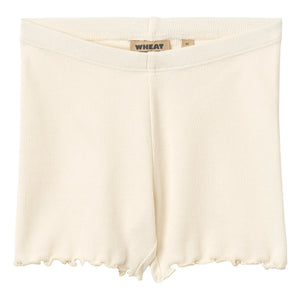 Wheat - Short de algodón orgánico acanalado fino | Crema