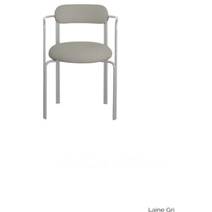 Silla Hortense de lana y acero cromado de Gabrielle Paris | Gris