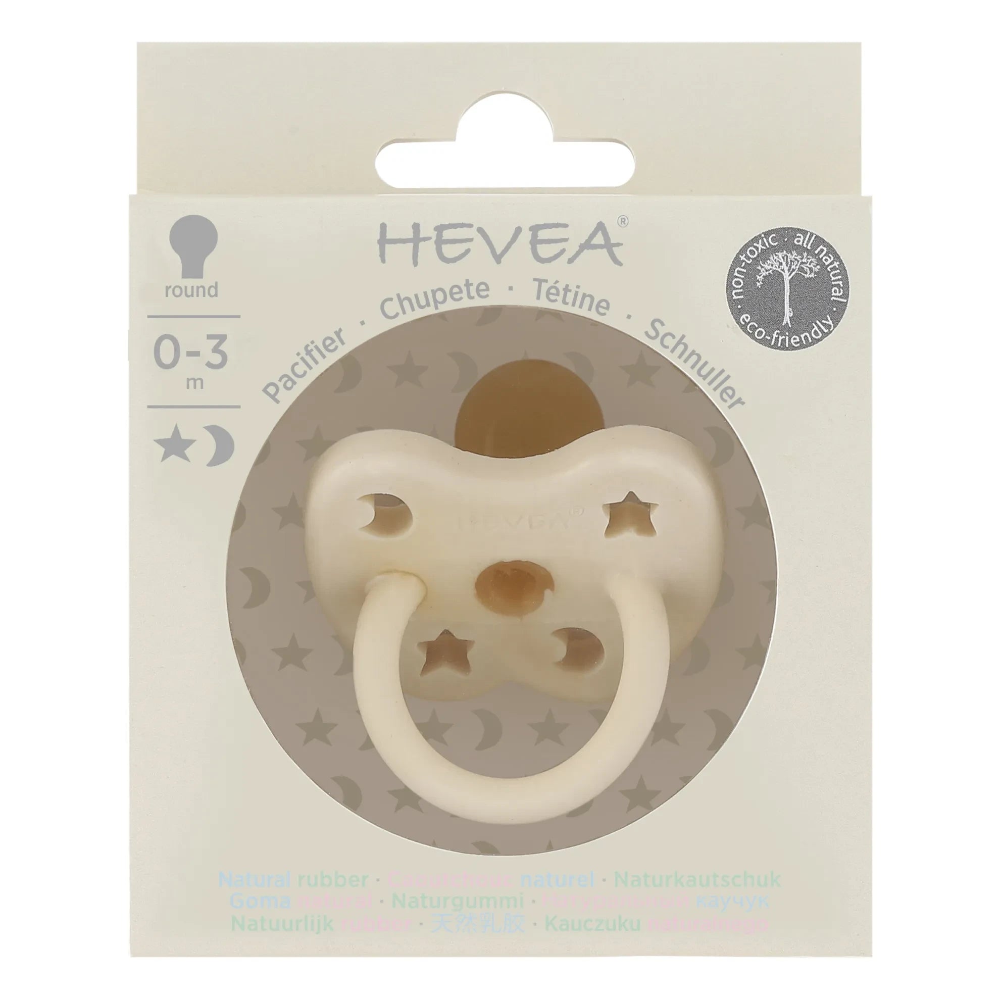 Hevea - Chupete Redondo de Caucho Natural | Leche