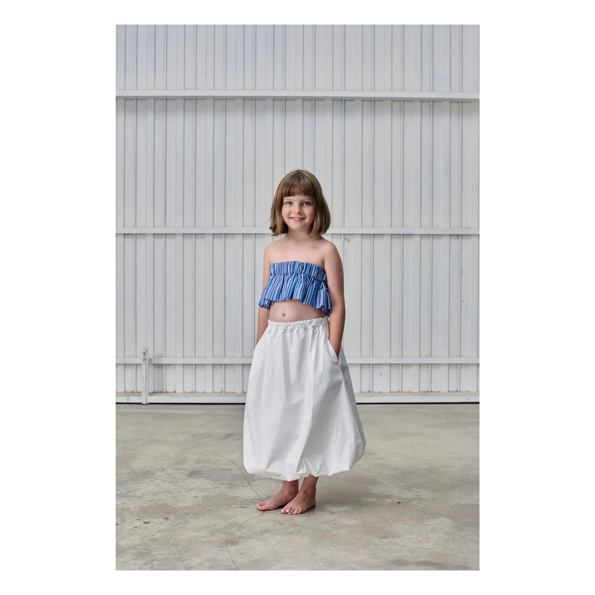 Tangerine - Top sin mangas de rayas | Azul