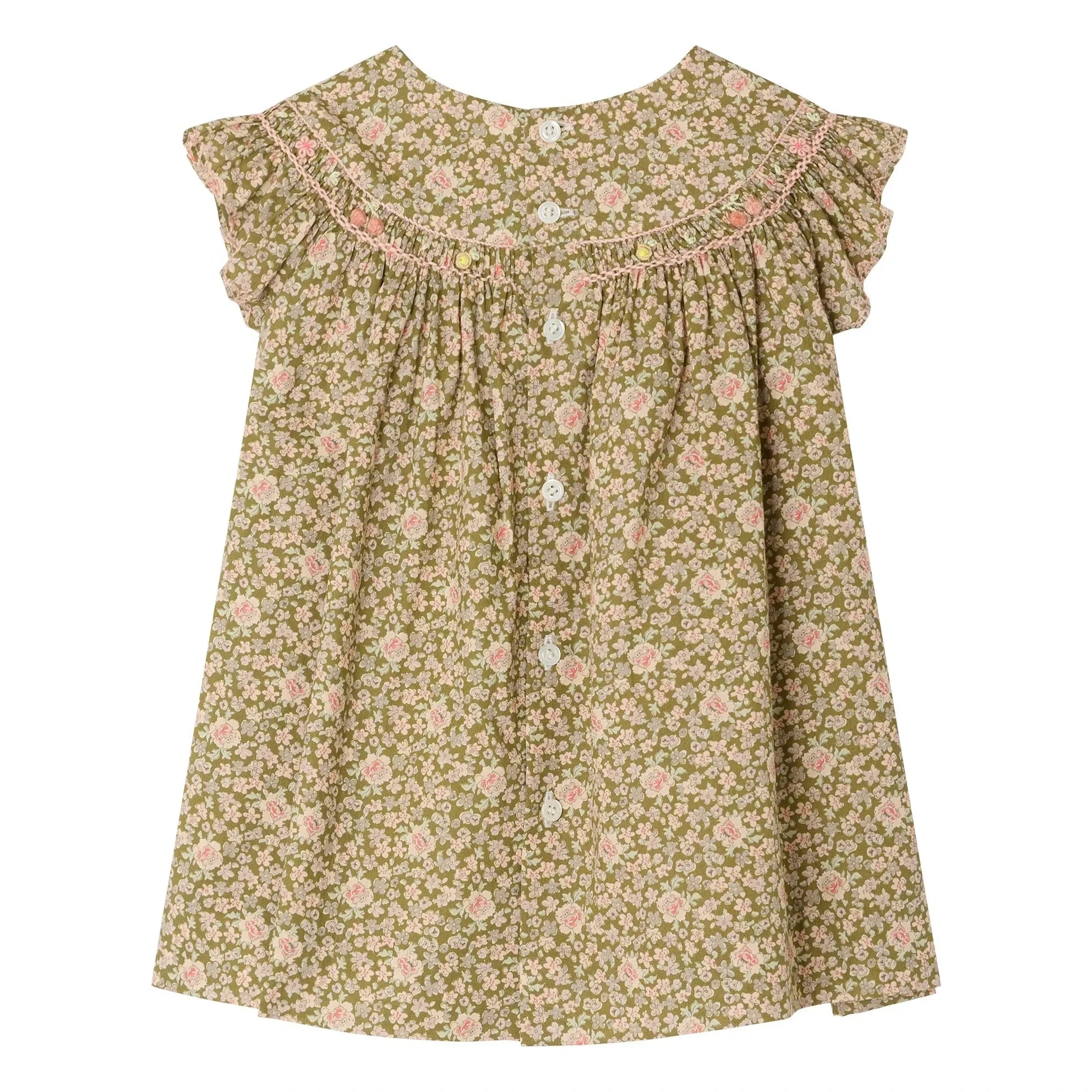 Bonpoint - Vestido Amantine Liberty de Algodón Orgánico | Verde