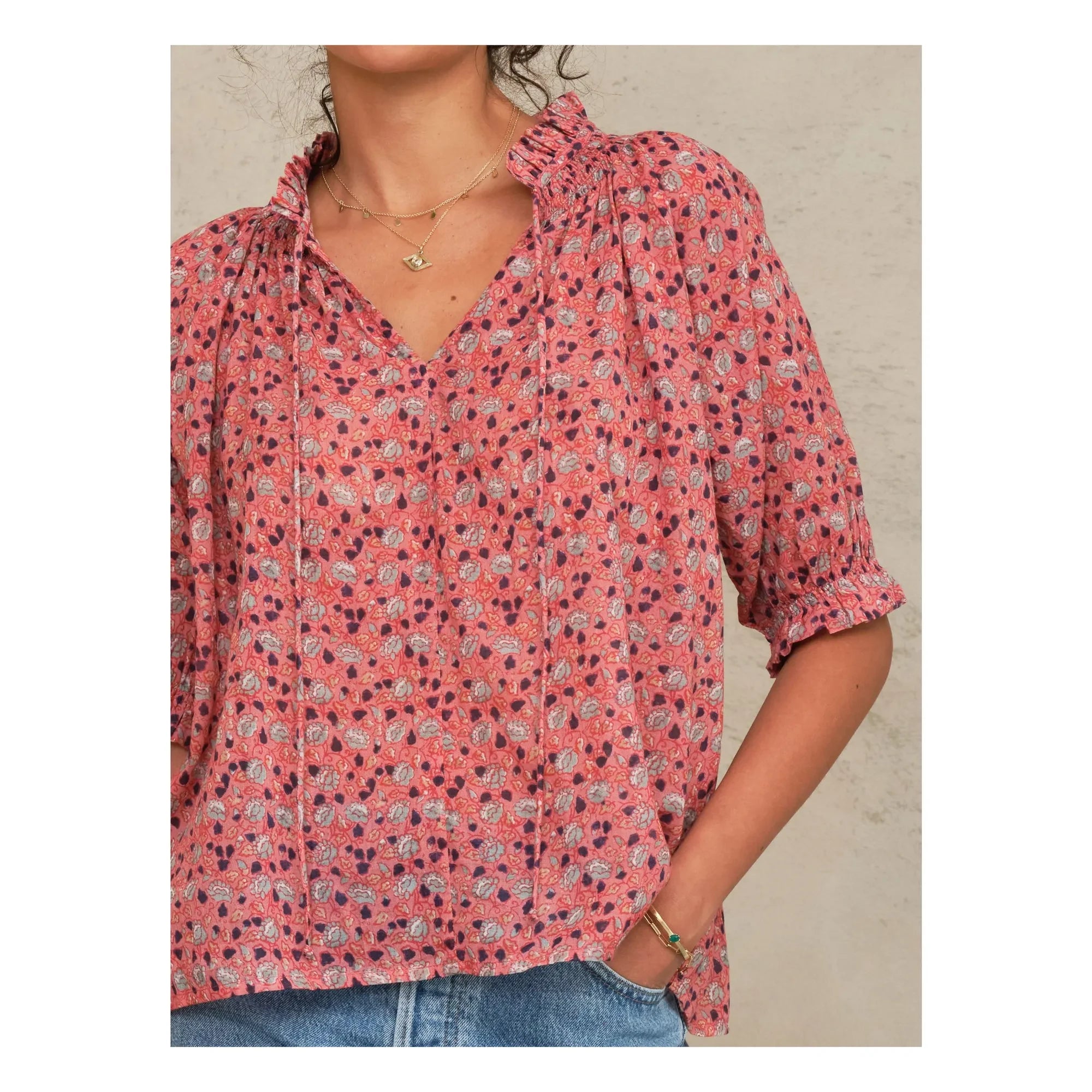 M.A.B.E. - Blusa de algodón Darla | Rosa