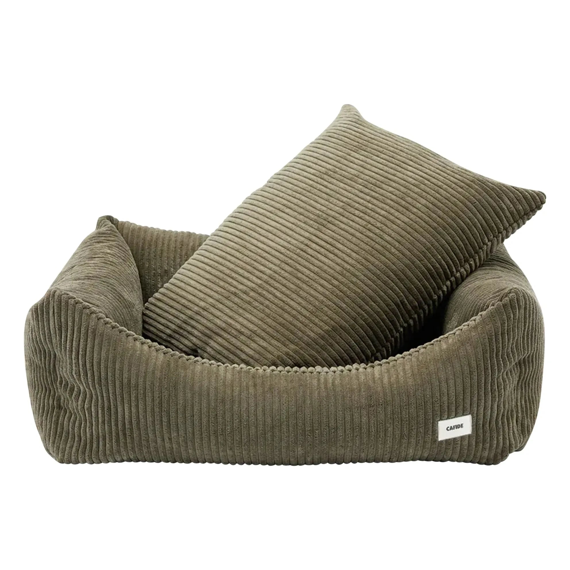 Cafide - Cama para perro de terciopelo Snozy | Verde