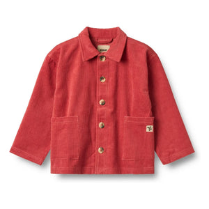 Wheat - Chaqueta de camisa de terciopelo de algodón orgánico Sage | Rojo