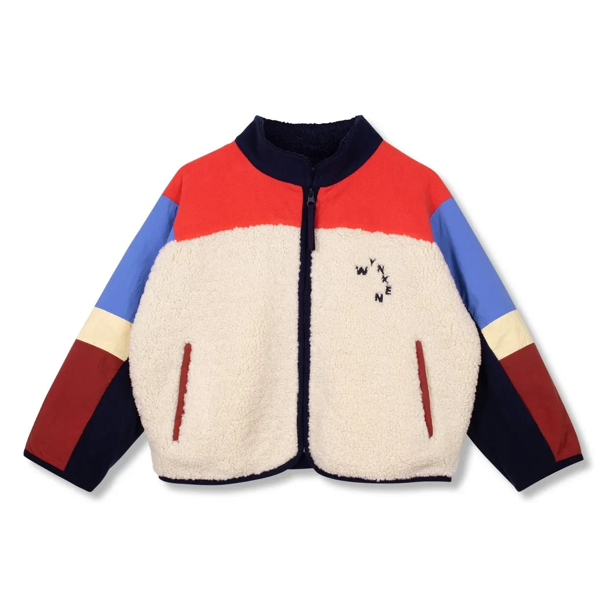 Wynken - Bi-Material Sherpa Ceket | Ekru