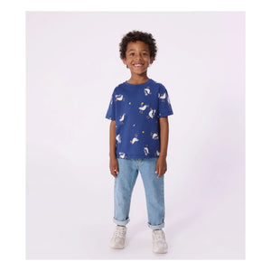 Petit Bateau - Camiseta con estampado de gaviota | Azul marino