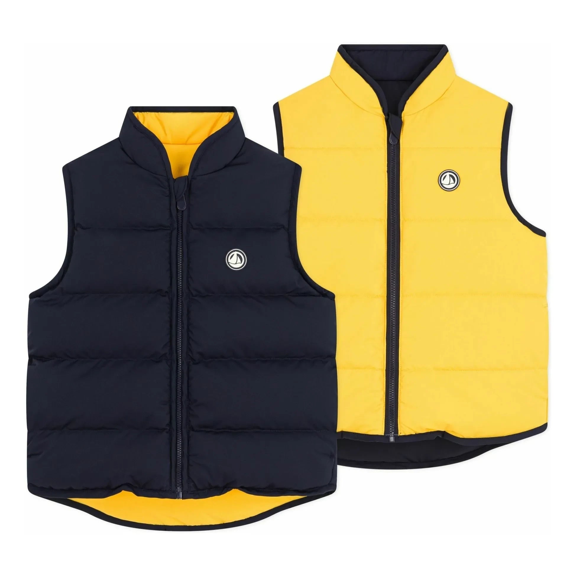 Petit Bateau - Chaleco acolchado reversible sin mangas | Azul marino