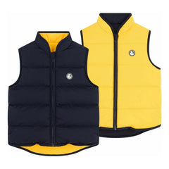 Petit Bateau - Chaleco acolchado reversible sin mangas | Azul marino