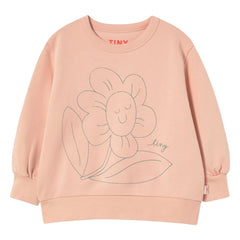 Tinycottons - Sudadera de Flores Algodón Orgánico | Rosa Palo