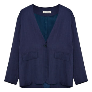 the new society - Blazer Luz lino | Azul noche