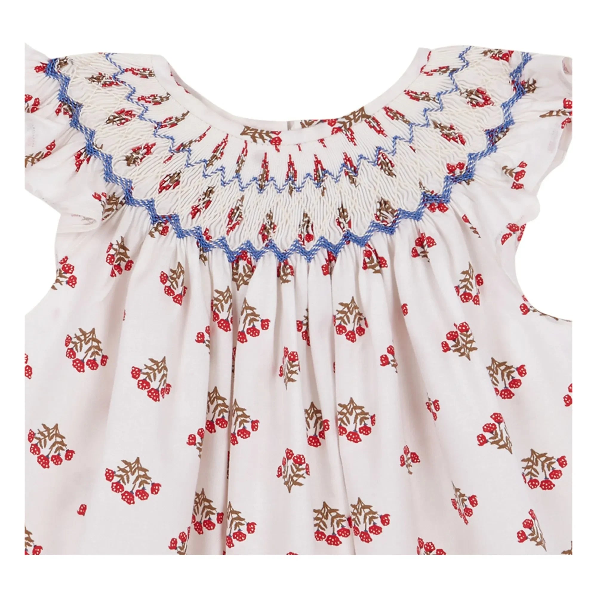 birinit - Monzón Vestido fruncido de algodón orgánico | Blanco