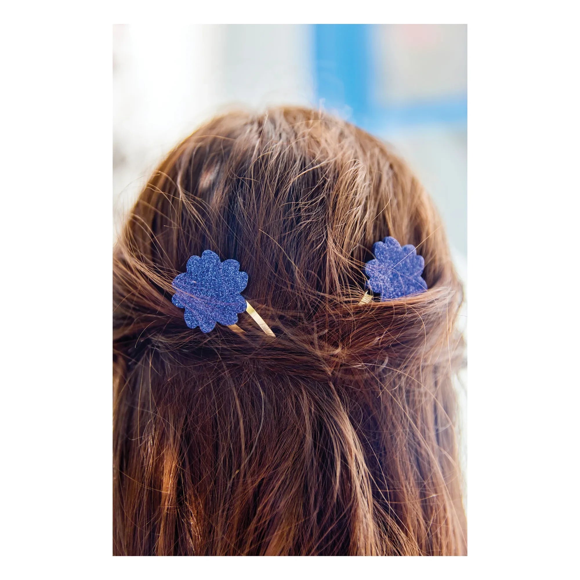 Tartine et Chocolat - Set de 2 horquillas con brillo Hibiscus | Azul royal