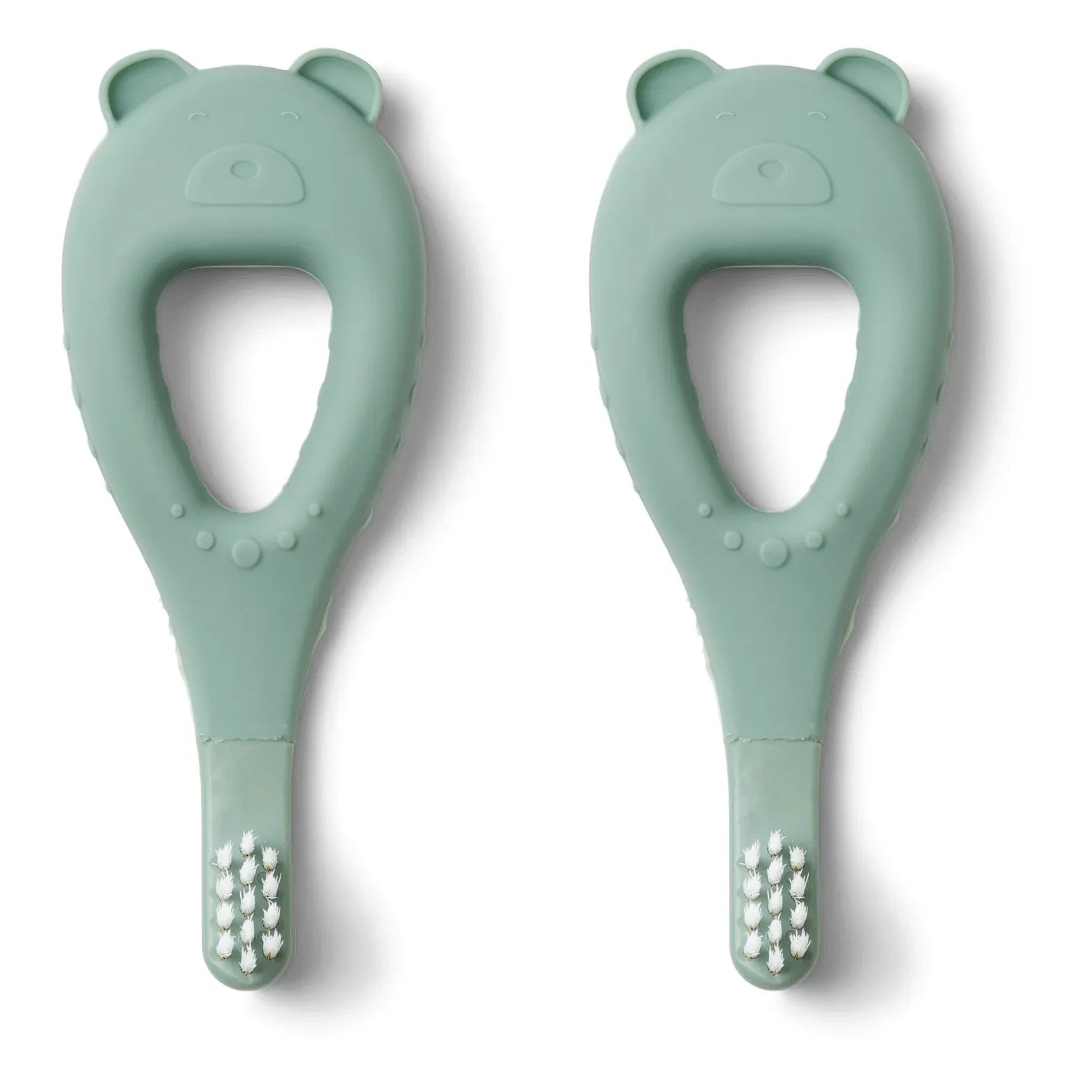 Liewood - Cepillos de dientes de silicona Janelle para bebé - Paquete de 2 | Menta