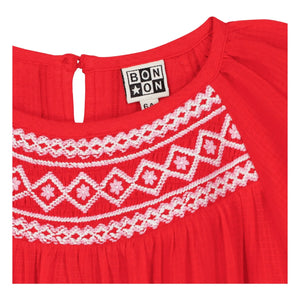 Bonton - Vestido fruncido Nala | Bermellón