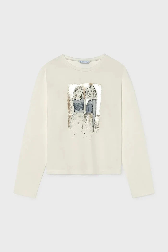 Blusa Mayoral de manga larga de algodón y elastano para niña
