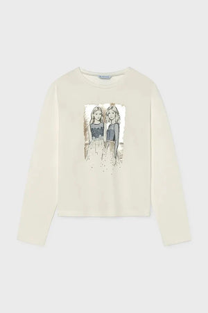 Blusa Mayoral de manga larga de algodón y elastano para niña