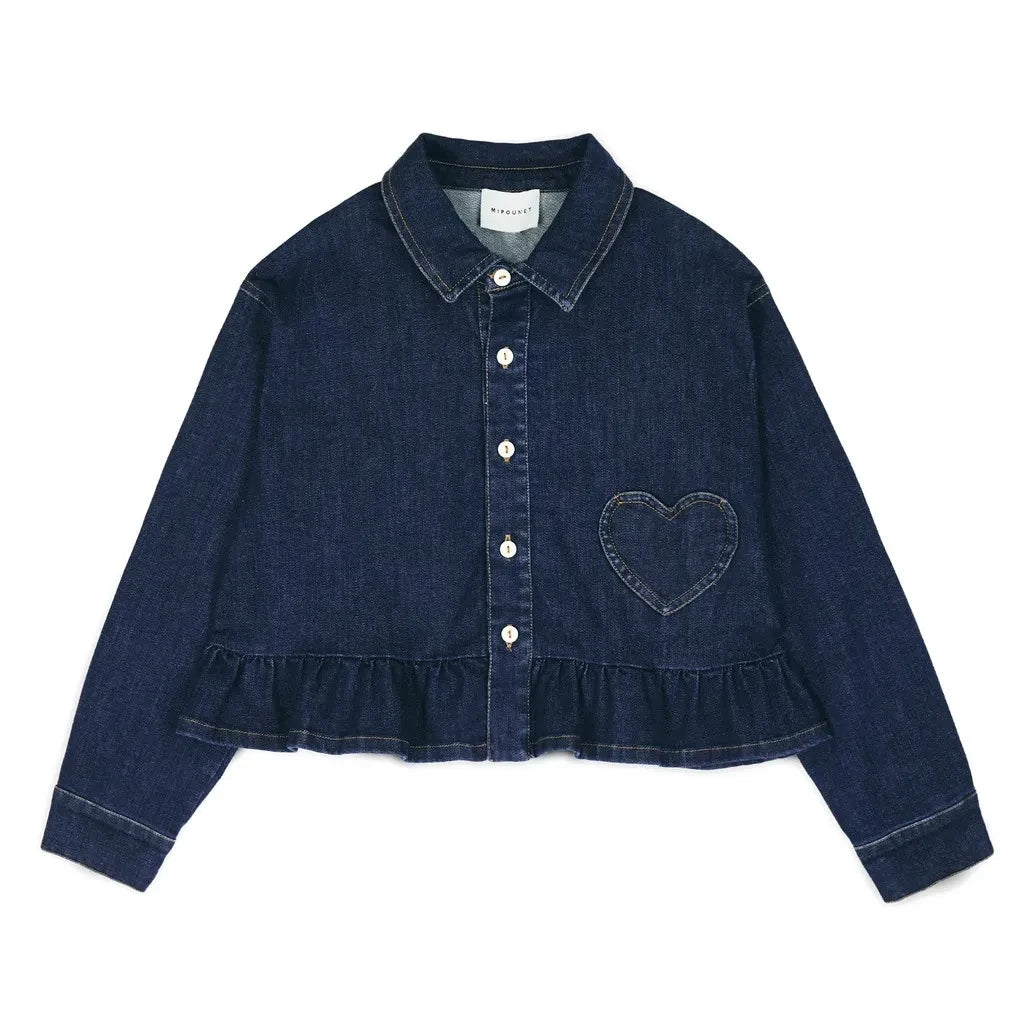 Mipounet - Love Denim Gömlek | Koyu Mavi