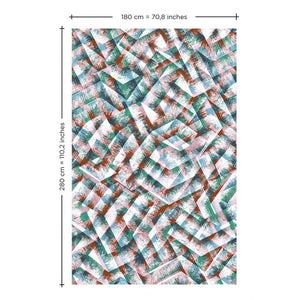 Bien Fait - Papel pintado bohemio - 3 rollos | Verde agua