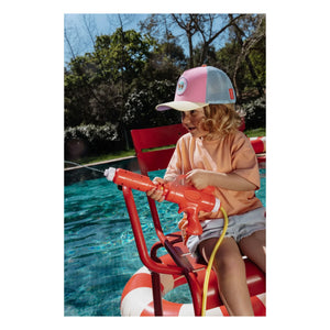 Hello Hossy - Gorra trucker con visera curvada Stereo Dog de algodón orgánico | Rosa