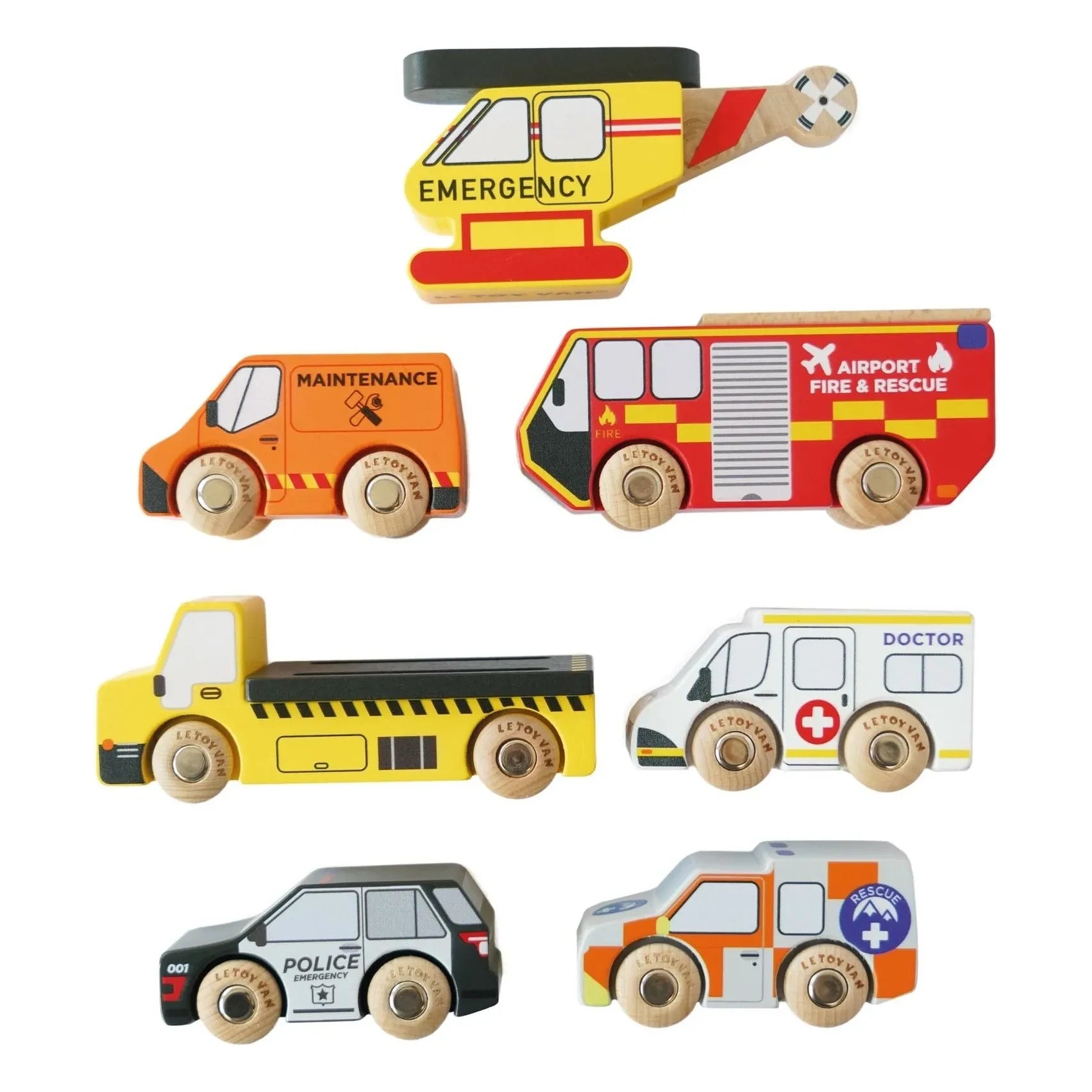 Le Toy Van - Vehículos de rescate - Set de 7 piezas