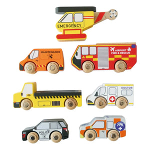 Le Toy Van - Vehículos de rescate - Set de 7 piezas