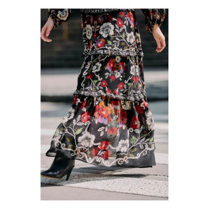Farm Rio - Vestido Rococo Flowers | Negro
