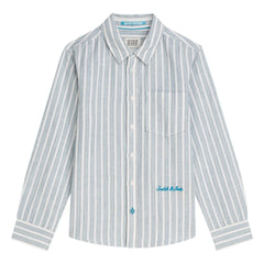 Scotch & Soda - Camisa de lino a rayas | Azul claro